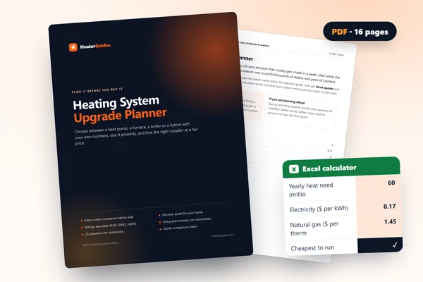 Heating System Upgrade Planner: the printable guide and its Excel calculator