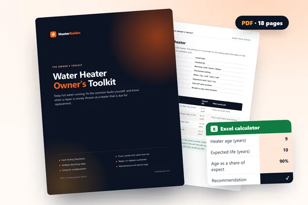 Water Heater Owner's Toolkit: the printable guide and its Excel calculator