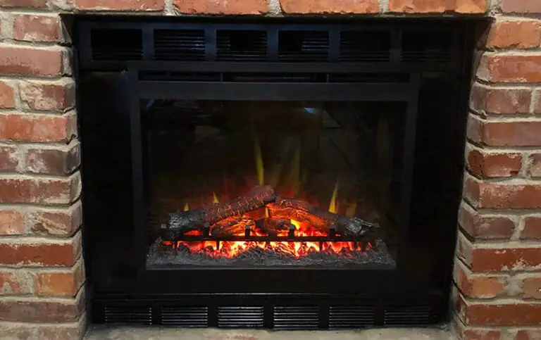 New Electric Fireplace with Old Brick Surround
