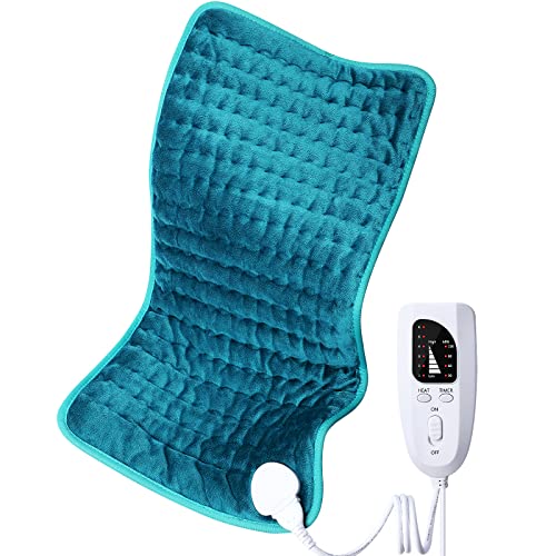 Electric Heating pad for Back/Shoulder/Neck/Knee/Leg Pain Relief, 6 Fast Heating Settings, Auto-Off, Machine Washable, Moist Dry Heat Options, Extra Large 12