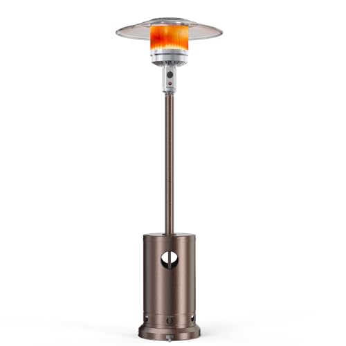 SMUG 48,000 BTU Propane Heater Outdoor Patio Heaters with Wheels, Patio Heater Deck Porch for Outdoor Use Camping Backyard Commercial,Double-Layer Stainless Steel Burner, 87