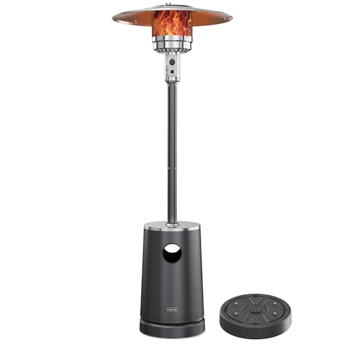 EAST OAK 50,000 BTU Patio Heater with Sand Box, Table Design, Double-Layer Stainless Steel Burner, Wheels, Triple Protection System, Outdoor Heater for Home and Residential, Polar Night