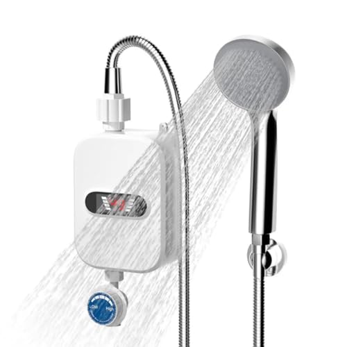 Electric Shower Head Tankless Water Heater Thermostatic Shower Head Set Temperature Adjustable Home Bathroom Waterproof Instant Water Heating Machine