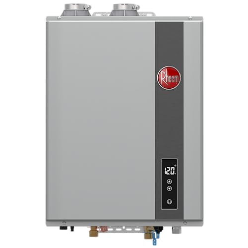 Rheem RRTGH95DVLP3701178 Rheem RTGH Series 9.5 GPM 199,900 BTU 120 Volt Residential Indoor Liquid Propane Tankless Water Heater Stainless Steel