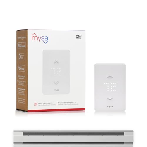 Mysa Smart Thermostat LITE for Electric Baseboard Heaters 240V | Easy Install | Use w/HomeKit, Alexa, Google Home | Wi-Fi Programmable | Remote Control with Free App