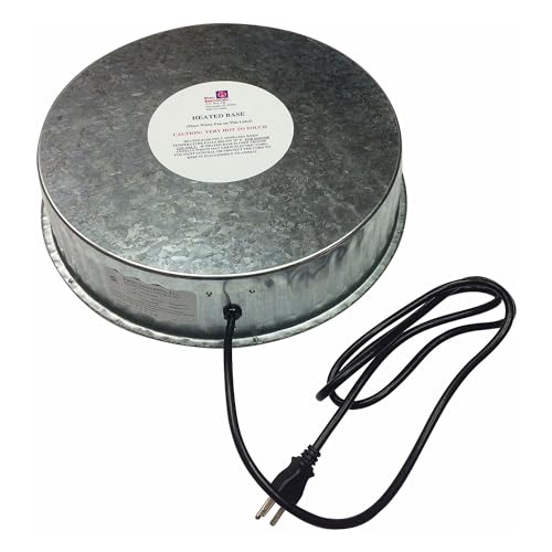 Farm Innovators 125 Watt Heated Base for Double Wall Metal Poultry Founts with 35 degrees Fahrenheit Temperature and Below, Metallic