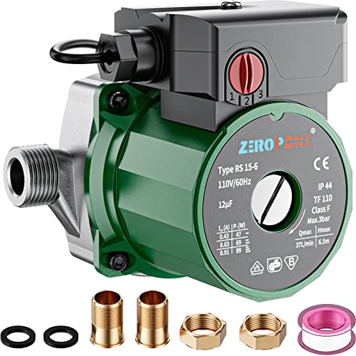 ZeroPone Hot Water Recirculating Pump, 93W Water Circulator Pump NPT 3/4