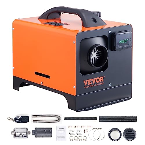 VEVOR Diesel Air Heater, 12V 5KW Integrated Diesel Heater with Remote and LCD Display, 5L Tank Compact Diesel Heating Solution, Quick Warm-up for RVs, Trailers, Campers, Boats, and Indoor Use