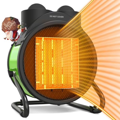 Outdoor Heater - 1500W PTC Electric Garage Heater with Overheat Protection, 2S Fast Heating Ceramic Heater, 3 Modes Portable Outdoor Heaters for Patio, Garage, Greenhouse and Indoor Use