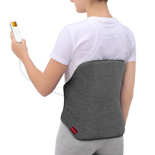 Upgraded Heating Pad for Back Pain Relief, Comfytemp Birthday Gifts for Women Men, FSA HSA Eligible Large Electric Heat Pad for Cramps, Lower Back, Lumbar, Sciatica, XL Heated Belt — 11 Auto-Off Grey