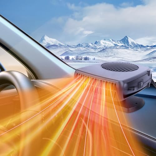 Car Heater,200W Portable Fast Heating Auto Car Heater Defroster Windshield Defogger Automobile Windscreen Heater Plug in Cigarette Lighter 360 Degree Rotary (12V)