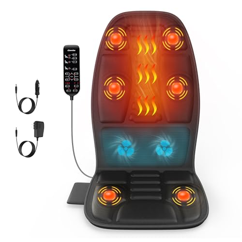 comrelax Massage Seat Cushion with Heat, Back Massager for Chair, ...