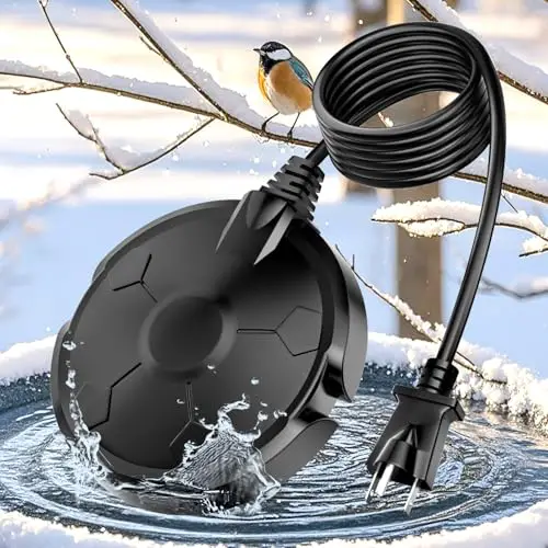 Bird Bath Heater for Outdoors in Winter, 120W Birdbath Heaters for Outdoor Bird Bath Deicer Pond De-icer with Thermostatically Controlled, Heated Bird Bath Water Heater for Bird Chicken Livestock