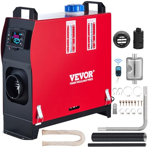 VEVOR Diesel Air Heater, 12V 5KW All in One Diesel Heater, Parking Heater with Remote Control and LCD Switch, Diesel Parking Heater, Rapid Heating and Low Noise for RV Motorhome Bus Trailer Indoors