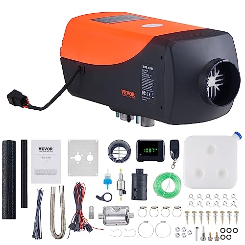 VEVOR Diesel Air Heater, 12V 8KW Diesel Heater with Remote Control and LCD, 10L Fuel Tank Diesel Parking Heater, Rapid Heating and Low Noise for RV Trailer Camper Van Boat And Indoors