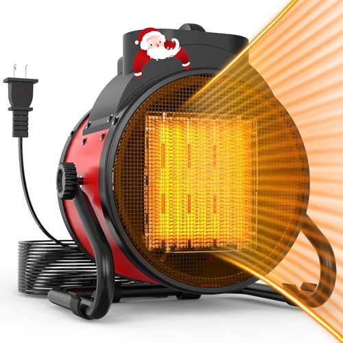 Outdoor Patio Heaters - 1500W Portable Electric Garage Heater with 2S Fast Heating, Overheat Protection, Heaters Heat Up in 3 Modes, Patio Heaters for Outdoors, Tents and Indoors, Red