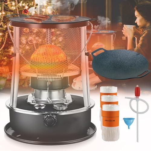 Kerosene Heaters Indoor Kerosene Heaters 9000BTU, Kerosene Stove for Cooking with Griddle, Non Electric Kerosene Heaters for Indoor Use, Emergency Heater for Power Outage, Portable Heater, lasts 18 h