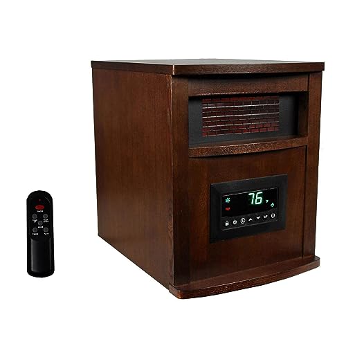 LifeSmart Portable Infrared Space Heater LifePro with Wheels & Remote, 1500W