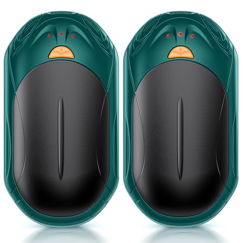 AI Hand Warmers Rechargeable 2 Pack, 6000mAh Electric Hand Warmers, AI Smart Chips 20Hrs Long Safe Heat, Portable Pocket Heater, Gifts for Christmas, Outdoor, Golf, Hunting Accessories-Dark Green