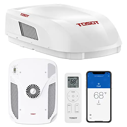 TOSOT GO COOL RV Air Conditioner 15000 BTU, Non-Ducted Camper Rooftop AC Unit with Heat Pump, High-Efficiency EER 8.5, WiFi and Remote Control