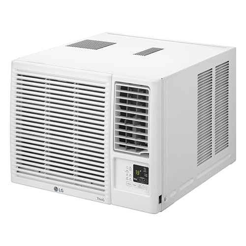 LG LW8023HRSM 7,600 BTU 115V Programmable Window Air Conditioner with Heater, WiFi, and Remote - White