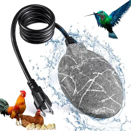 Bird Bath Heaters for Outdoors in Winter, 60W Chicken Water Heater Small Pond Heater De-Icer with Thermostatically Controlled, Pond Warmer for Fish Ponds, Suitable for Birds Chicken Duck Drinking