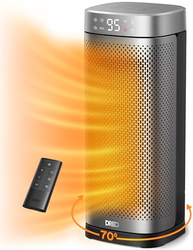 Dreo Space Heaters for Indoor Use, 1500W Fast Heating Portable Heaters with Remote, Large PTC Ceramic Electric for Bedroom, 12H Timer, 70° Oscillation, Overheat Protection, Safety Heat for Home Office