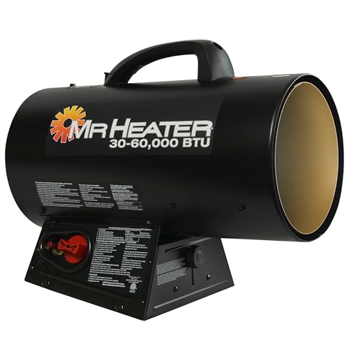 Mr. Heater MH60QFAV 60,000 BTU Portable Propane Forced Air Heater, 19.75 x 11.50 inches, black