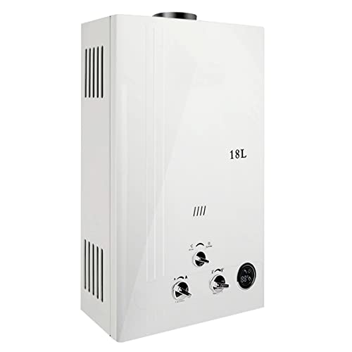 TENGCHANG 18L LPG Propane Gas Hot Water Heater 90000 BTU Tankless Instant Boiler Digital Display with Shower