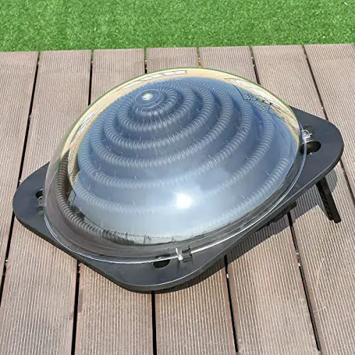 YUEWO Solar Dome Above Ground Pool Heater for Inground and Above Ground Outdoor Swimming Pools Water Heater with Connector, Black