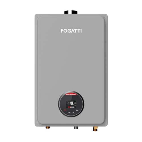 FOGATTI Natural Gas Tankless Water Heater - Indoor Installation Up to 7.5 GPM, Gray Instant Hot Water Heater - InstaGas Comfort 170 Series