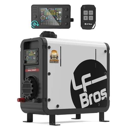 LF Bros 110V/12/24V 5KW Diesel Heater, All-in-One Air Diesel Parking Space Heater with Stylish Design for Small Space, Come with Remote Control and LCD Screen, Suitable for Home Shop Garage Camper