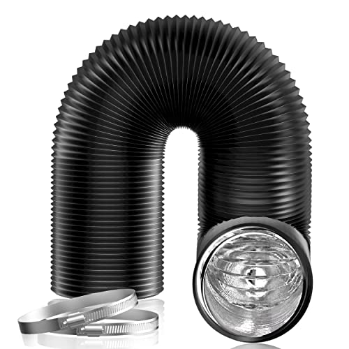 Hon&Guan 6 inch Air Duct - 16 FT Long, Black Flexible Ducting HVAC Ventilation Air Hose for Grow Tents And Ventilation System.