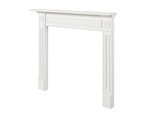 Pearl Mantels ARYB48525 Furniture for Your Fireplace, Premium Grade A MDF Mantel Surround, Crisp White Paint, Interior Opening 48