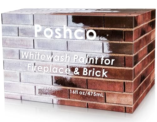 Poshco Fireplace Makeover - Brick Transformation Kits, Whitewash Paint for Brick and Fireplace, Very Easy to Use