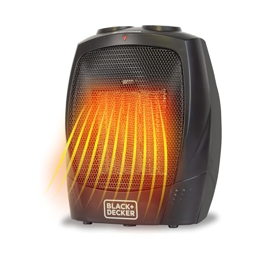 BLACK+DECKER Portable Space Heater, Room Space Heater with Carry Handle for Easy Transport