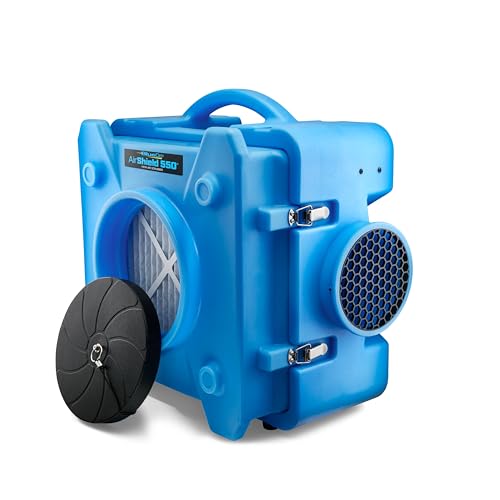 BlueDri BD-AS-550-BL Negative Machine Airbourne Cleaner HEPA Scrubber Water Damage Restoration Equipment Air Purifier, for Commercial Use, Blue