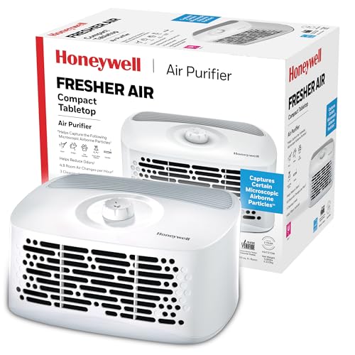 Honeywell Air Purifiers for Home Bedroom, Living Room, Kitchen & Dorm Room (100 sq ft), Dual Action Air Filter Helps Capture Dust, Pollen, Pet Dander & Smoke, HHT270, Tabletop, White