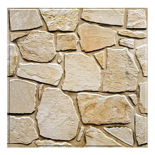 Commomy 10 Pcs 3D Faux Stone Wall Panels Peel and Stick Wall Tiles -11.8