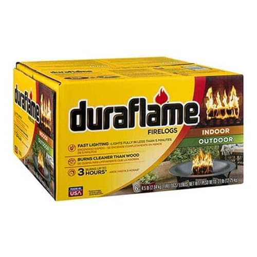 Duraflame 6-Pack Indoor/Outdoor Logs for Fireplace & Fire Pit, 3-Hour Burn, 4.5lb Each