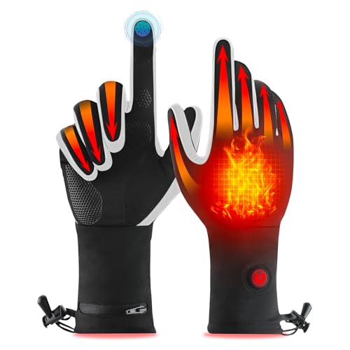 HyphessAda Heated Glove Liners, Heated Arthritis Gloves Raynauds Gloves, Winter Electric Heated Gloves for Men Women (M)