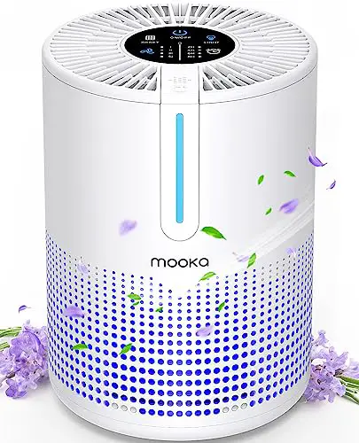 Air Purifiers for Bedroom Home 430 Sq.Ft, MOOKA H13 HEPA Filter Small Portable Air Purifier with USB Cable Fragrance Sponge for Smokers Pollen Pets Dust Odors, Desktop Air Cleaner for Car RV, M01