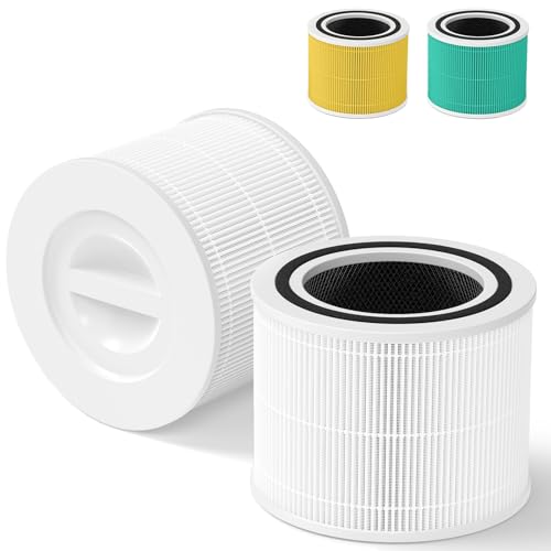 Core 300 Replacement Filter for LEVOIT Core 300, Core 300-P, Core 300S Vortex Air Air Purifier, 3-in-1 H13 Grade True HEPA Filter Replacement 2 Pack, Compare to Part No. Core 300-RF (White)