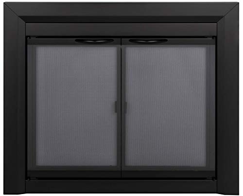 Pleasant Hearth Carlisle Fireplace Glass Door, Medium (CL-3001), Black