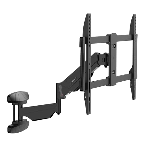 Mount-It! Pull Down TV Mount, Drop Down TV Mount with Gas Spring Arm, Height-Adjustable TV Mount for 37-80 Inch TVs, Full Motion Swivel Tilt Bracket for Fireplace, Fits VESA 600x400, Supports 88 lbs