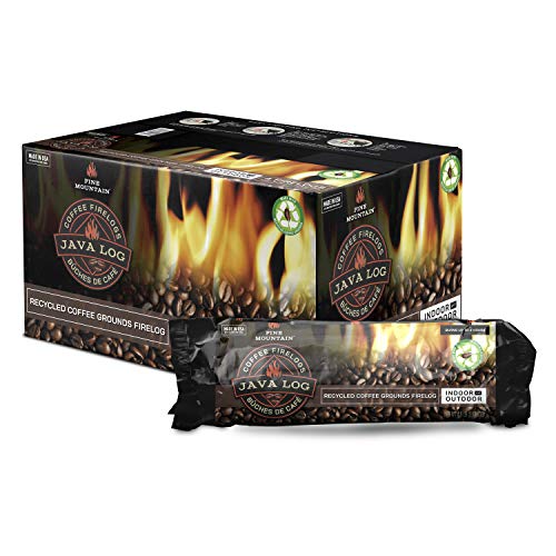 Pine Mountain 4152501471 Java-Log Firelog, 4-Hour Burn Time, Recycled Coffee Grounds, 4 Logs