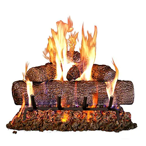 RealFyre Peterson 24-inch Live Oak Log Set with Vented Burner and Gas Connection Kit. Match Lit (Natural Gas Only)