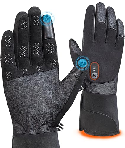 Heated Gloves for Men Women with 7.4V 3000mAh Rechargeable Battery,Wear-Resistant Heated Work Gloves