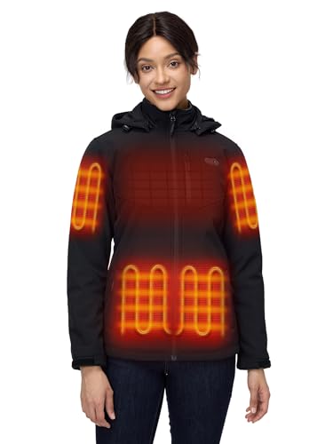 ORORO Women's Dual Control Heated Jacket with 5 Heat Zones (Pocket Heating) (Charger Not Included) (Black,M)