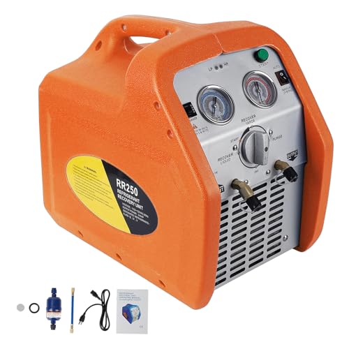 GarveeTech 3/4 HP Refrigerant Recovery Machine, 110-120V 3/4HP, Refrigerant Recovery Tank, High Pressure Protection, 120V 60Hz Recovery Machine HVAC for Vapor Liquid Refrigerant, Orange